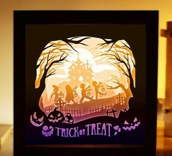 halloween trick treat light box Home lamp 3d 3d print model - Mito3D