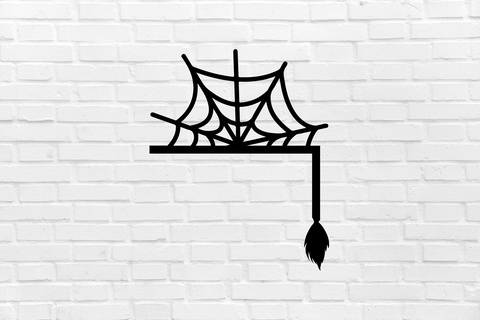 halloween wall decoration door spider broom canvas witch scary cemetery decor mural art sculpture ornamentation home interior design furniture cool elegant 3d print model - Mito3D