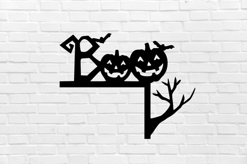 halloween wall decoration pumpkin boo door witch scary cemetery decor mural art sculpture ornamentation home interior design furniture cool elegant 3d print model - Mito3D