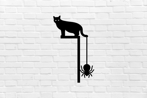 Halloween mur décoration araignée chat porte sorcière effrayant cimetière décor mural art sculpture ornementation Accueil maison intérieur conception meubles cool élégant 3d print model - Mito3D