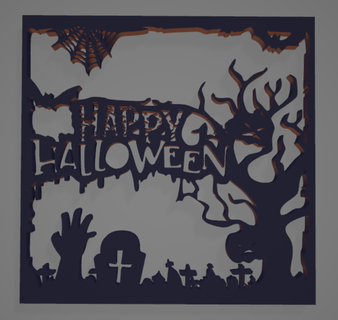 halloween wall frame Home spooky creapy decoration plumpkin hand scary 3d print model - Mito3D