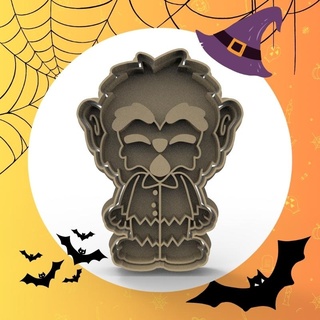 halloween werewolf cookie cutter cutting cookies 3d print model - Mito3D