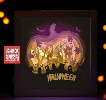 Halloween sorcière cuisiniers potion cimetière lumière boîte Accueil maison lampe 3d 3d print model - Mito3D