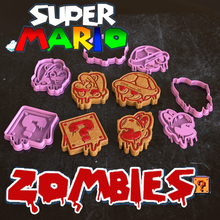 halloween zombie cutter - pack 12 cutters mario bross zombies chef cookie set knife kitchen cookies 3d print model - Mito3D