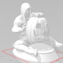 halloween zombie walker abóbora vários o dia das bruxas zumbi pessoa morta sombra gore novo vela 3d print model - Mito3D
