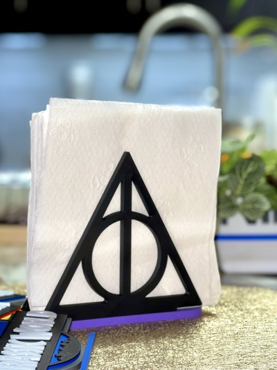 hallows napkin holder home deathly hp harry potter kitchen home decor 3d print model - Mito3D