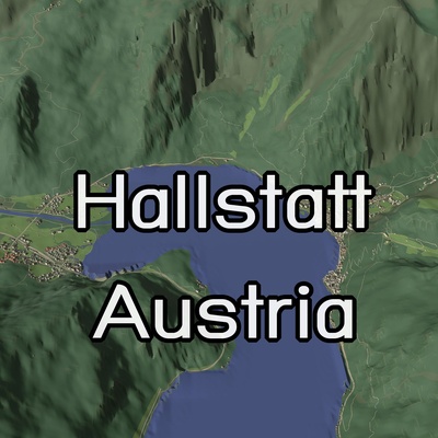 hallstatt österreich stadt städtisch architektur karte gebäude masse reise kirche straße fluss planung berg hügel senke 3d print model - Mito3D