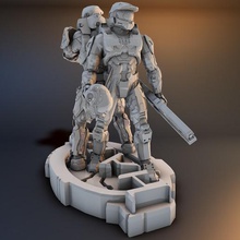 halo02 art halo game toy war yoda xmas christmas go bust arduous ender ship cookie decor openscad sculpture animal cnc airsoft 3d print model - Mito3D