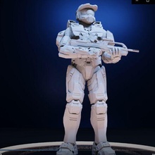 halo - master chief rifle replica new build paint parts split stl game bust figure 3d print model - Mito3D