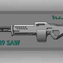 Halo osar 3d mode porte clés échelle arme fusil machine pistolet ornement 3d print model - Mito3D