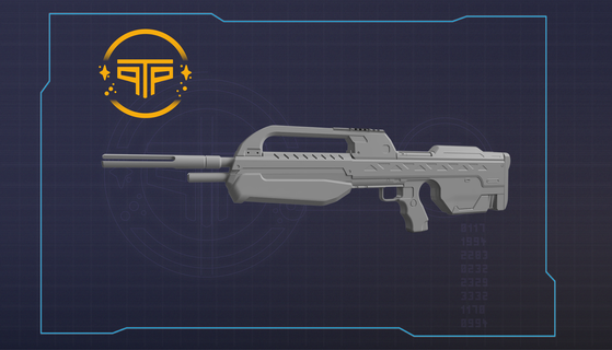 aureola 3 batalla rifle br hermano accesorios cosplay pistola 3d print model - Mito3D