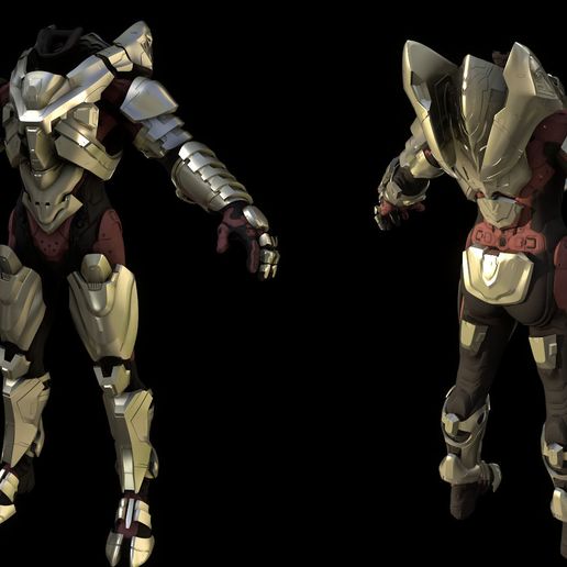 aureola 5 guardianes Hellioskrill armadura Moda helioskrill Maestro jefe cosplay disfraz árbitro 3D print model - Mito3D