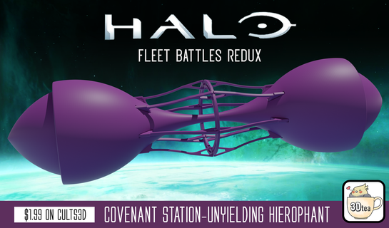 halo covenant station - unyielding hierophant fleet battles redux ship ships spaceship tabletop game 3d print model - Mito3D