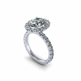 Halo diamant bague r1 bracelet solitaire bijoux moine Budha or argent engagement mariage goujat imprimable 3d pendentif boucle d'oreille bébé 3d print model - Mito3D