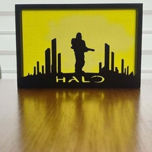 halo silhouette art artwork easy gift supports 3d print model - Mito3D