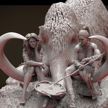 dur sanat mammoth heykelciği heykeller 3d print model - Mito3D