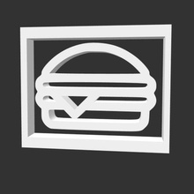 hamburguesa logo Arte casa comida queso carne McDonald 3d print model - Mito3D