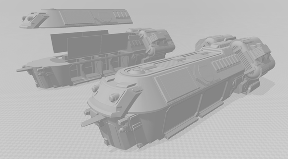 hamilcar dropship battletech lander aerospace 3d print model - Mito3D