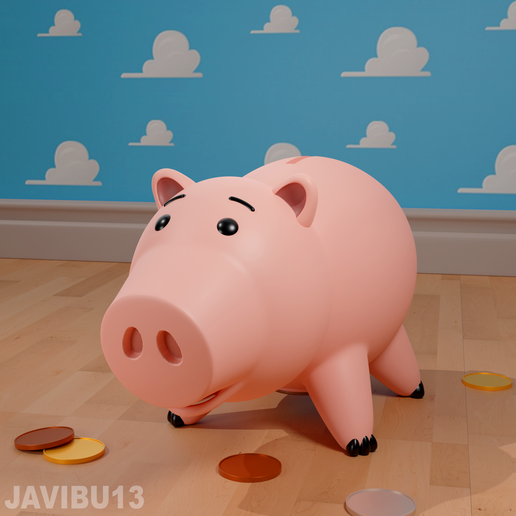 hamm - toy story pixar pork pig piggy bank piggybank money coin disney ham 3D print model - Mito3D