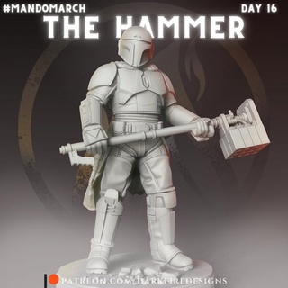 hammer star wars mandalorian crusaders mandos 3d print model - Mito3D