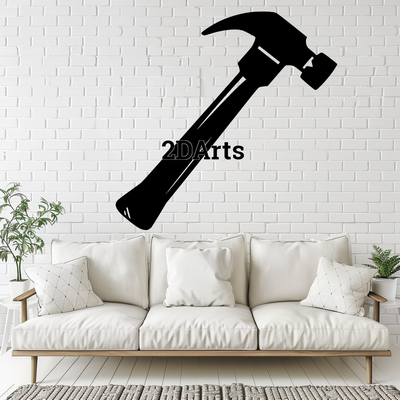 hammer 2d wall art window - digital stl & svg file art tool decor 3d printing laser cutting home cults3d download workshop carpenter gift industrial rustic diy project modern birthday father's day housewarming room decoration craftsman 3d print model - Mito3D