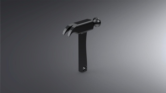 martello portachiavi gadget giocattolo meccanico ingegneria metallo attrezzo chiodo piccolo legna 3d print model - Mito3D