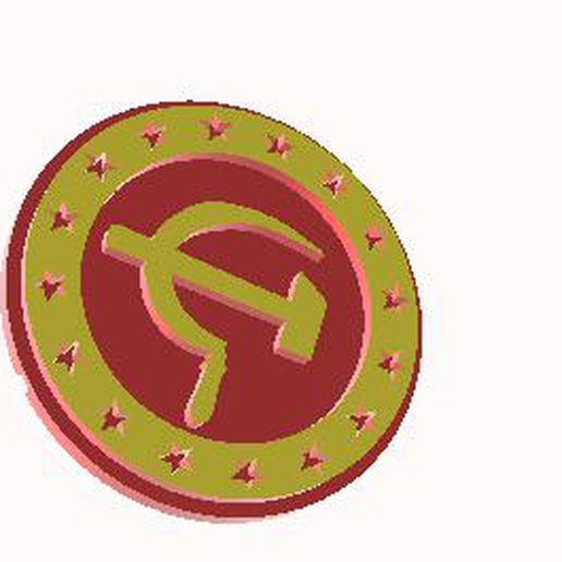 hammer sickle pin fashion & communism socialism collectivism marx art logo 3D print model - Mito3D