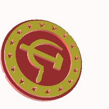 hammer sickle pin fashion & communism socialism collectivism marx art logo 3d print model - Mito3D