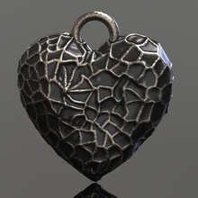 çekiç doku kalp kolye mücevher hammer dövülmüş şekil doğa pandle aşk sevimli cazibe Gümüş cnc zbrush 3dprintable url altın platin takı 3d print model - Mito3D