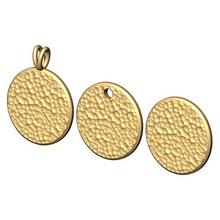 hammered texture coin pendant charm 3d print model jewelry faceted fashion printable gold silver jewellery sterling necklace vintag forged pendants 3d print model - Mito3D