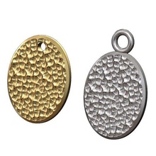 hammered texture oval coin pendant charm 3d print model jewelry printable necklace forged vintag 3d print model - Mito3D
