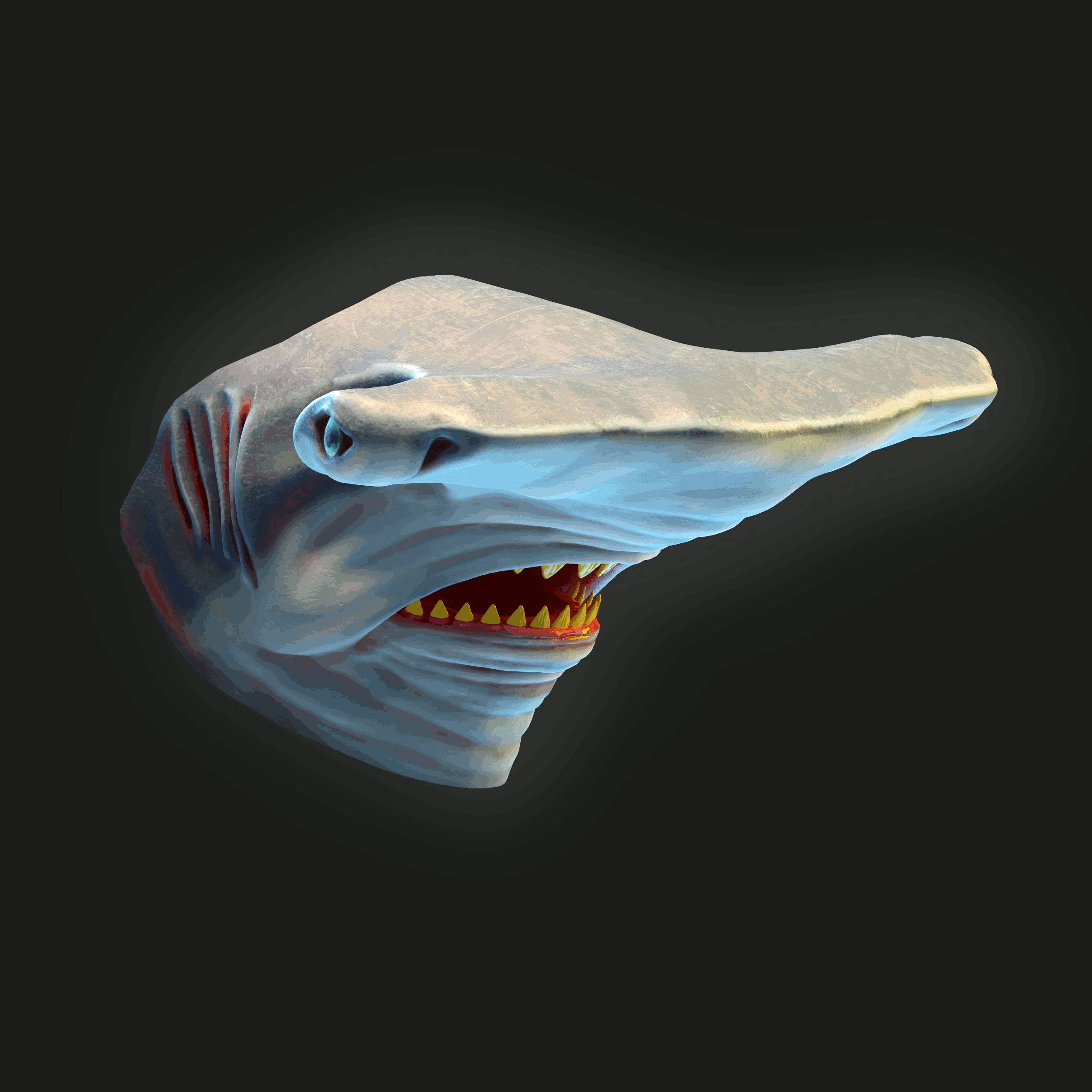 martello squalo maschera pesce costume halloween mostro cosplayer collezione fauna pericoloso oceano be fiume acqua sott'acqua preistorico natura animale 3D print model - Mito3D