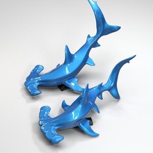 hammerhead shark Kunst Skulpturen 3dprint aquatic Natur monster tief Ozean Fisch Kiefer mokarran sphyrna 3d print model - Mito3D