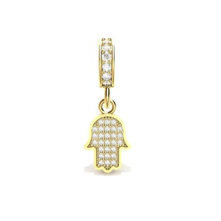 hamsa encanto joyería joya colgante pendiente brillante piedras gemas oro impresion3d 3d print model - Mito3D