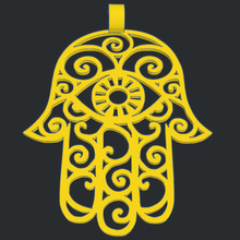 Hamsa main Fatima médaillon pendentif amulette talisman symbole fatma myriam mal œil protection 3d print model - Mito3D