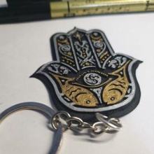 hamsa keychain jewelry fatima hand 3d print model - Mito3D