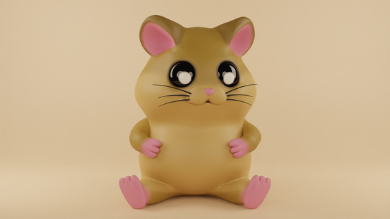 Hamster Tier Pelz Säugetier Spielzeug Kunst Baby niedlich Tiere Karikatur Mäuse Maus Ratte grau Maskottchen 3d print model - Mito3D