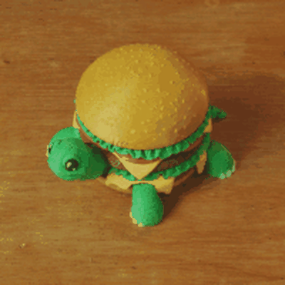 abonnieren niedlich artikuliert burger schildkröte print place flexi drucken ort spielzeug tier maulwurf no unterstützung kunst hamburger 3d print model - Mito3D