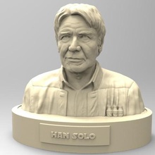 han solo art harrison ford human movie star wars 7 actor chest 3d print model - Mito3D