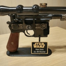 han solo blaster dl-44 stand game cosplay dl44 star wars weapon 3d print model - Mito3D
