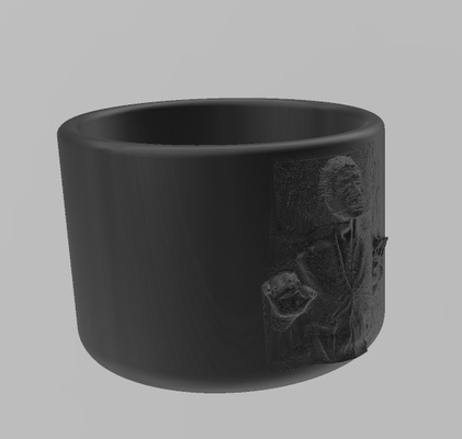 han solo karbonit tasse vaso taza star kriege 3d print model - Mito3D