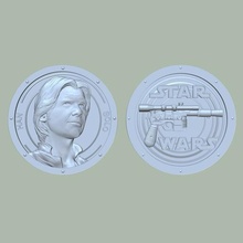 Han Solo Star Kriege Münze Disney Darth vader Leia Luke Skywalker lucas 3d print model - Mito3D