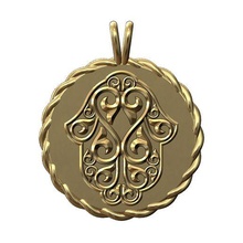 main Fatima monnaie corde pendentif 3d impression modèle bijoux imprimable or argent Collier charme marocain Beldi khmissa Khamsa Hamssa 3d print model - Mito3D