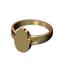 hand fatima hamsa shaped signet ring size 5 11 3d print model jewelry gold silver jewellery sterling fashion engraving initals engravable rings moroccan beldi khmissa khamsa hamssa printable 3d print model - Mito3D