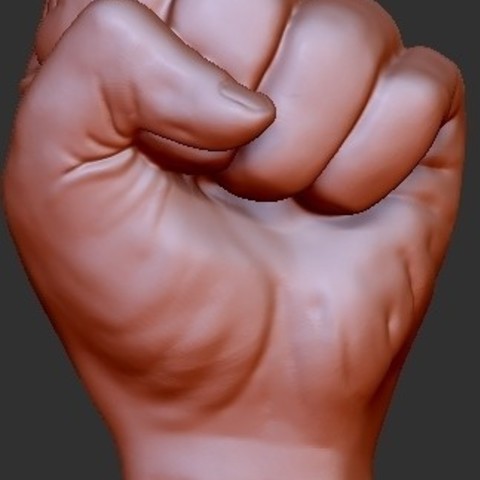 hand fist art halloween power human sculpture 3D print model - Mito3D