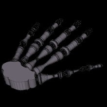 Hand flexi Skelett flexibel Dekor Dekoration 3d print model - Mito3D