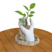 hand flower pot home 3d print model - Mito3D
