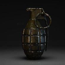 Hand Granate gernade Waffe Krieg Bombe explosiv Explosion Feuer 3d print model - Mito3D