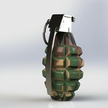 mano granada 3d Ejército port cle Arte artilugio solido juguete 3d print model - Mito3D
