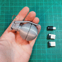 granada de mano contenedor clave la cadena gadget armadura ejército idea nuevo salir los gadgets llavero caso militar 3d print model - Mito3D